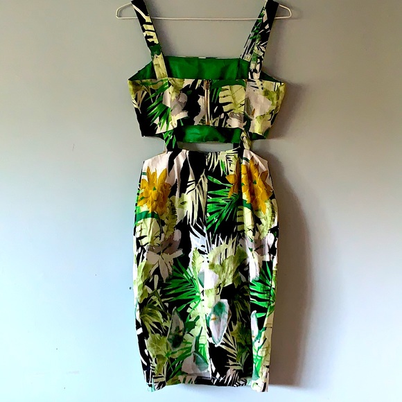 Tropical two piece bodycon dress - Picture 3 of 5